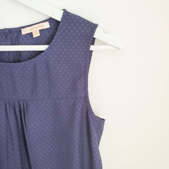 Modcloth Blue Polka Dotted Scalloped Blouse Size S - Picture 3 of 4